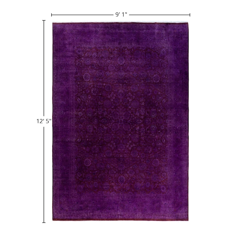 Fine Vibrance One-of-a-Kind Hand-Knotted Area Rug - Brown, 9' 1" x 12' 5" - 9' 1" x 12' 5"