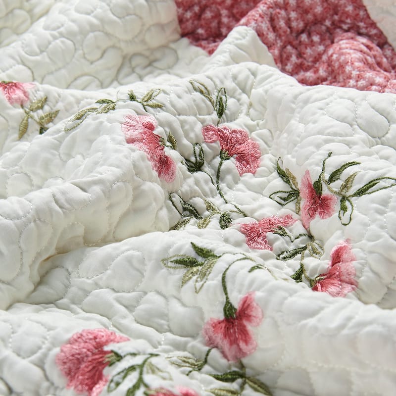 5 Piece Embroidered Daybed Cover Set with Bedskirt