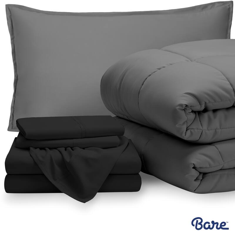Bare Home Bed-in-a-Bag Down Alternative Comforter & Sheet Set