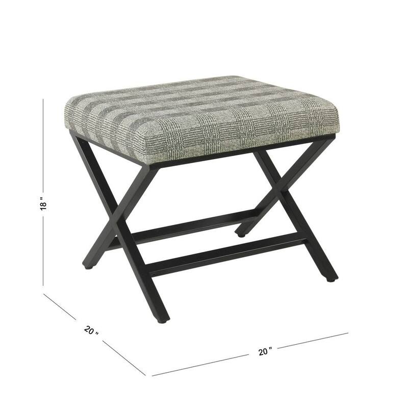 Porch & Den Boucher Modern Metal X-base Square Ottoman