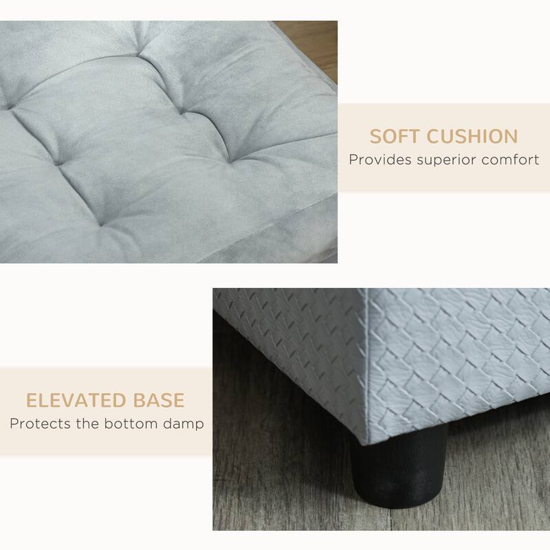 Luxury Fancy Dog Bed for Small Dogs with Hidden Storage, Small Dog Couch with Soft 3" Foam, Dog Sofa Bed, Cushy Dog Bed - Gray