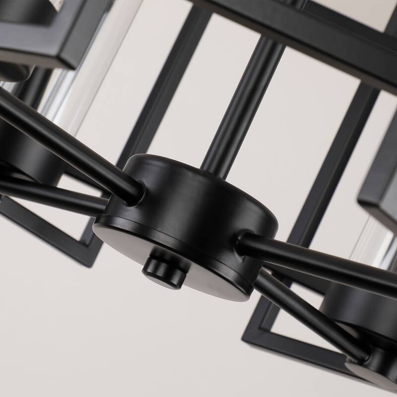 4-Light Geometric Simple Lantern Marco Pendant Lamp or Semi Flush Mount
