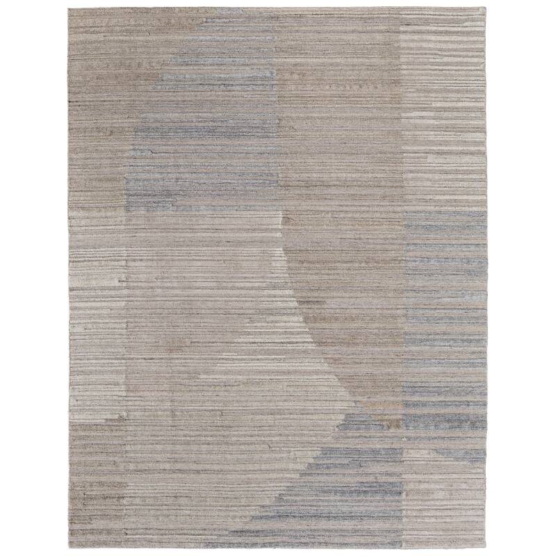 Huntley R69FX Abstract Modern Area Rug - 2' x 3' - Brown/Blue/Tan