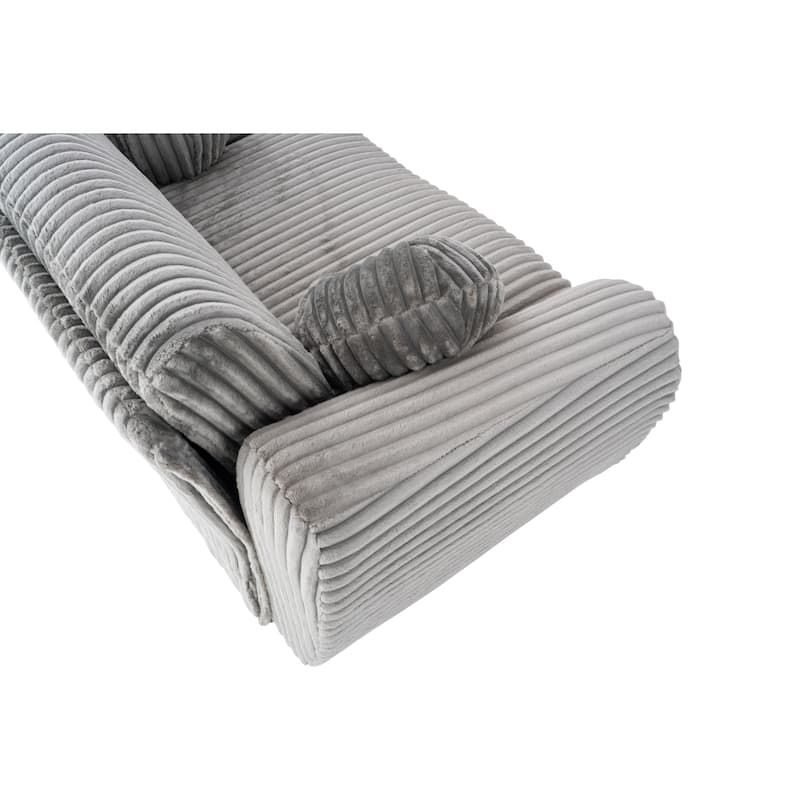 84.4" Corduroy 3-Seater Sofa with Solid Wood Frame, Comfortable Cushions