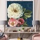 preview thumbnail 1 of 7, Designart "White and Pink Damask Rose Flowers" Farmhouse Framed Canvas