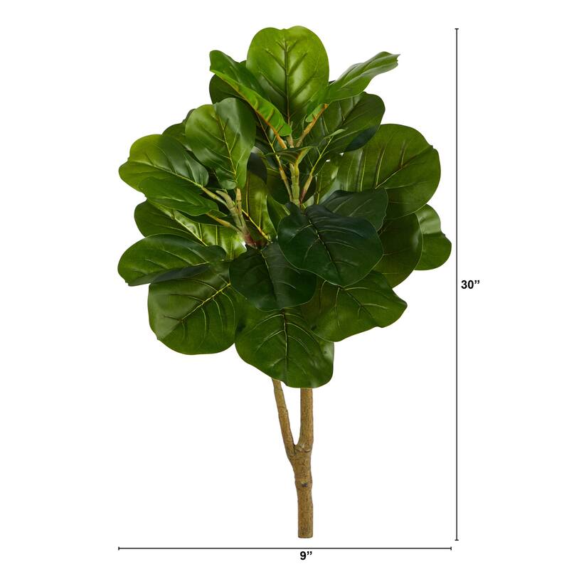 Artificial Fig Tree Indoor - 2.5ft Antique Style Plant, Glossy Leaves, Home Decor, Office, Apartment