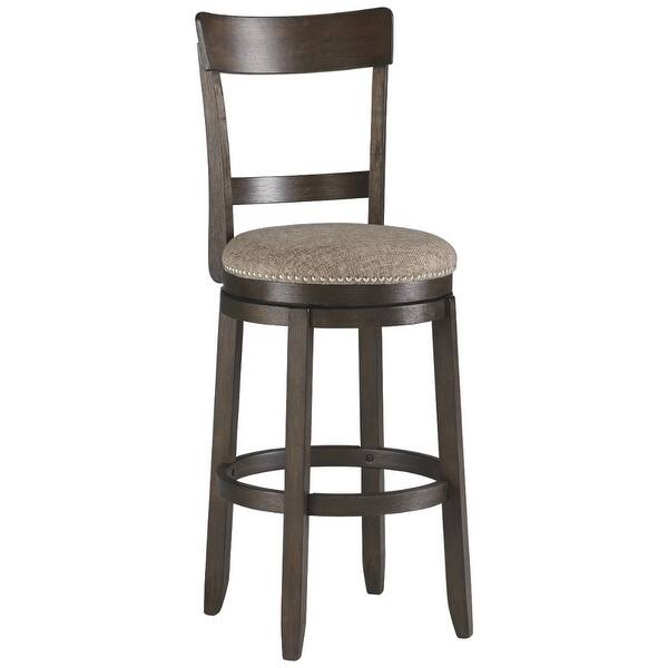 Shop Ashley Furniture Tall Wire Brushed Finish Uph Swivel Barstool