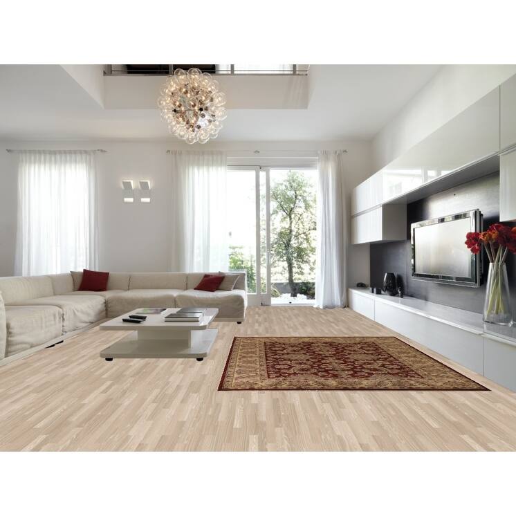 Red Floral Agra Indian Area Rug Hand-Knotted Wool Carpet - 8'3"x 10'1"