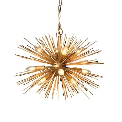 12 Light Chandelier in Gold finish - 15.8"H x 24"W x 24"D