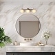 preview thumbnail 10 of 34, Aladari Modern Gold 3-Light Bathroom Vanity Lights Opal Glass Wall Sconces