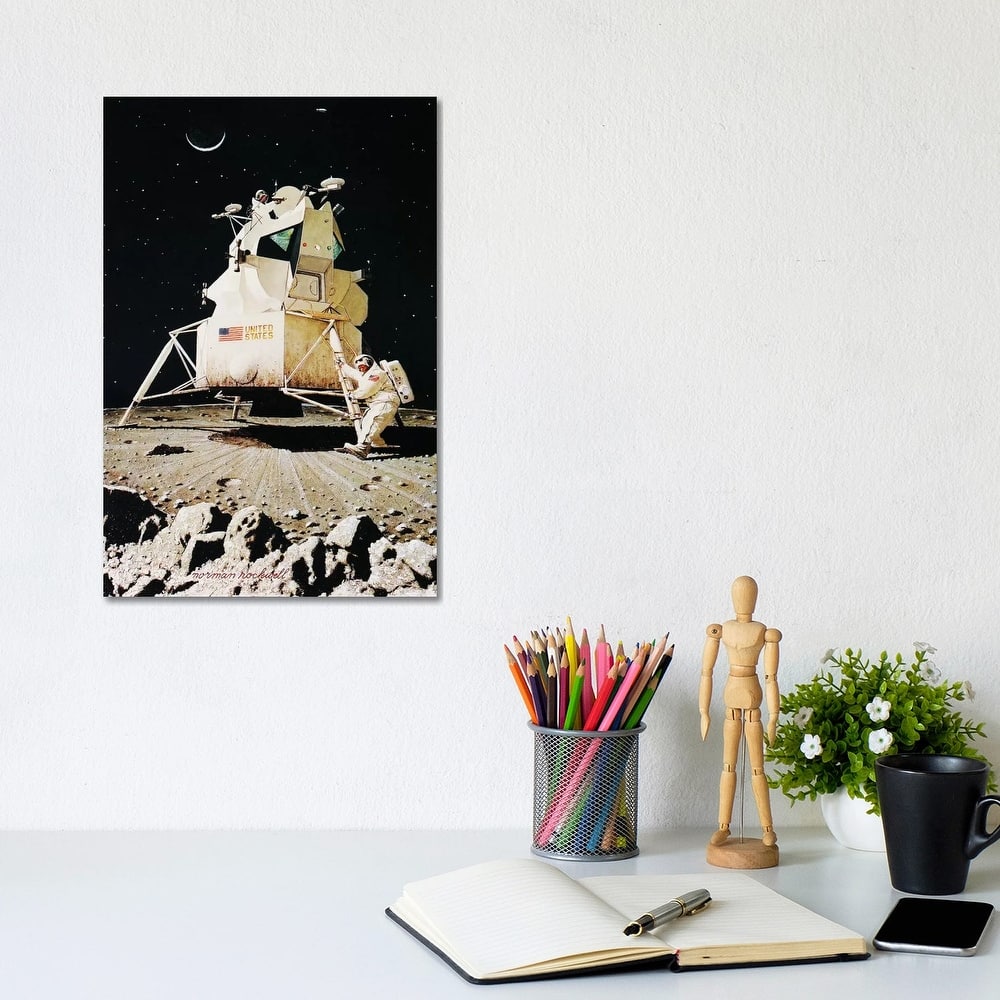 iCanvas "Man on the Moon" by Norman Rockwell Canvas Print