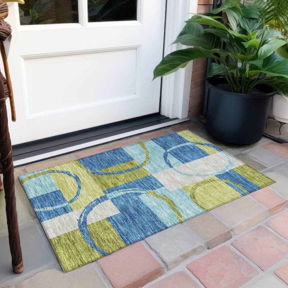 Machine Washable Indoor/ Outdoor Contemporary Chantille Rug