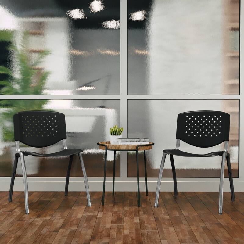 880 lb. Capacity Plastic Stack Chair with Powder Coated Frame