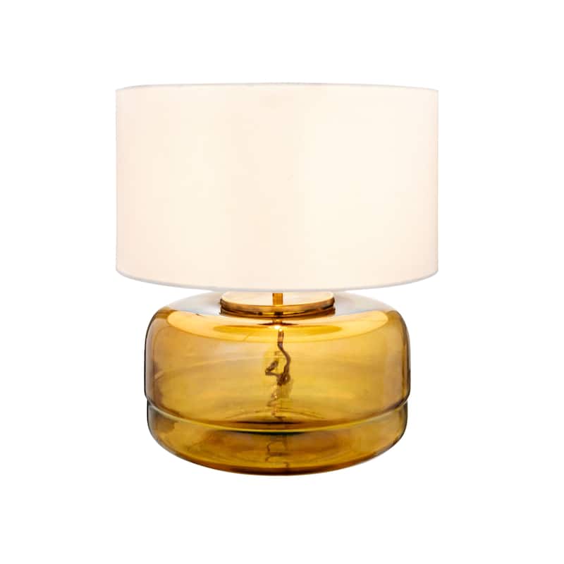 Glass Table Lamp with Cotton Shade