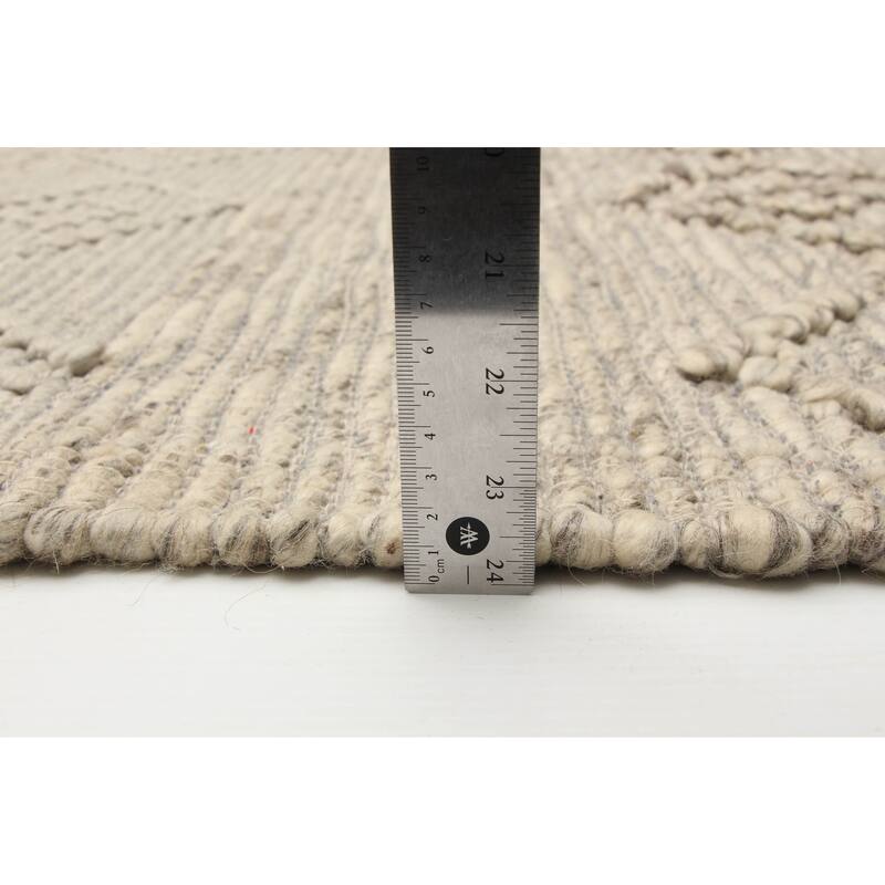 ECARPETGALLERY Braid weave Sienna Cream Wool Rug - 6'2 x 9'2