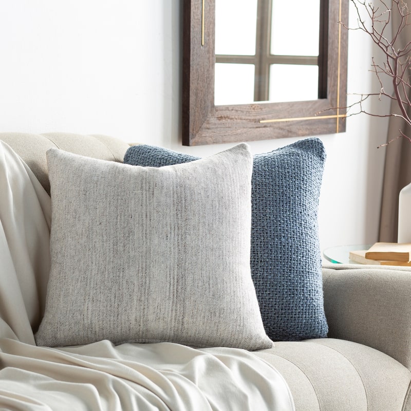 Neira Cottage Subtly Striped Throw Pillow - 20"H x 20"W - Polyester