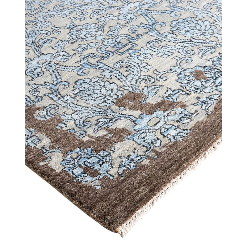Ikat One-of-a-Kind Hand-Knotted Area Rug, Blue - 9' 2" x 12' 1"