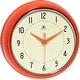 preview thumbnail 96 of 160, Round Retro Kitchen Wall Clock by Infinity Instruments 9.5 Inch - Orange