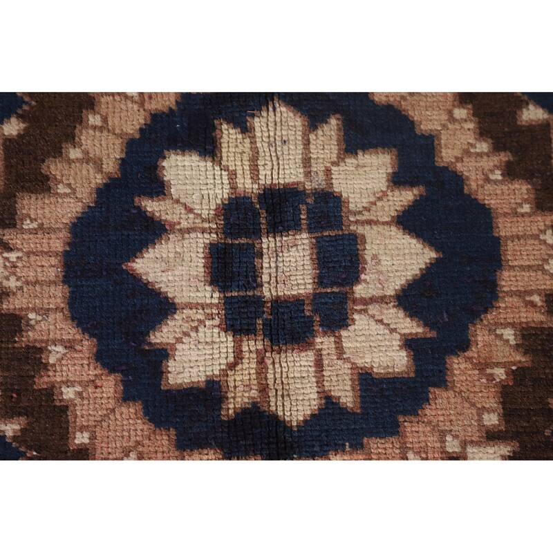 Brown Bakhtiari Persian Vintage Area Rug Hand-Knotted Wool Carpet - 6'6"x 10'1"