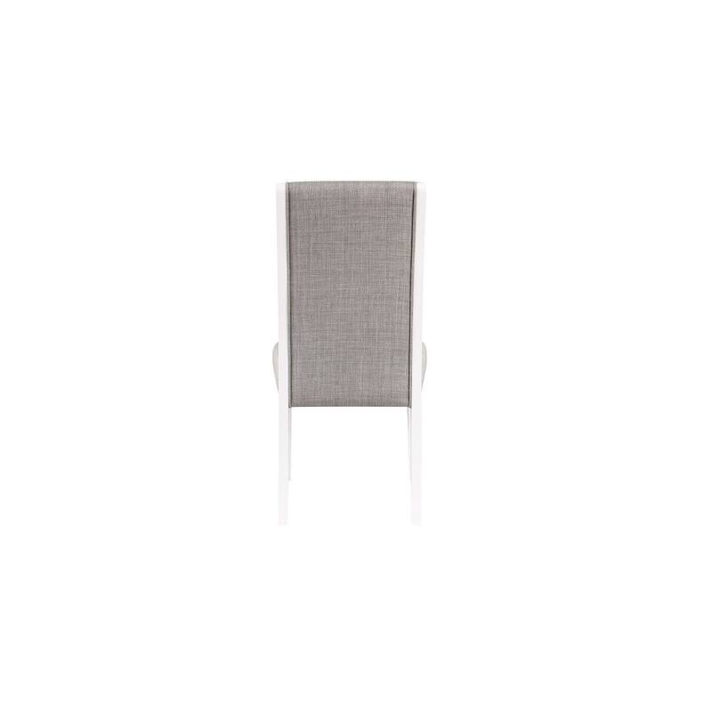 White/Gray Fabric Upholstered Wood Frame Dining Chair, Set of 2, Sturdy Dining Chair for Dining Rooms - 21.75