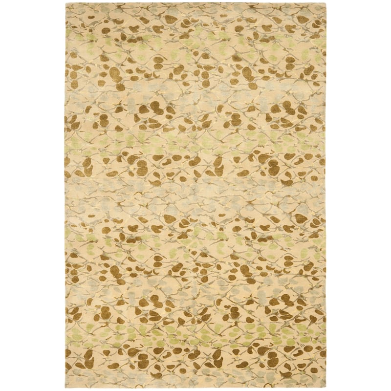Martha Stewart by SAFAVIEH Handmade Trellis Silk/ Wool Rug - 6' x 9' - Sprout Green