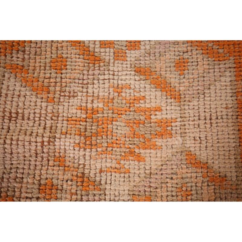 Transitional Oushak Turkish Vintage Runner Rug Handmade Wool Carpet - 2'10"x 11'2"