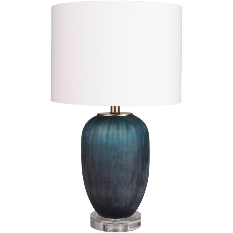 Sharsina Table Lamp with Blue Base and Black Shade