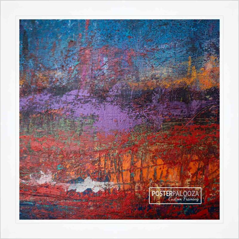 18x18 Lacquer White Complete Wood Square Picture Frame with UV Acrylic