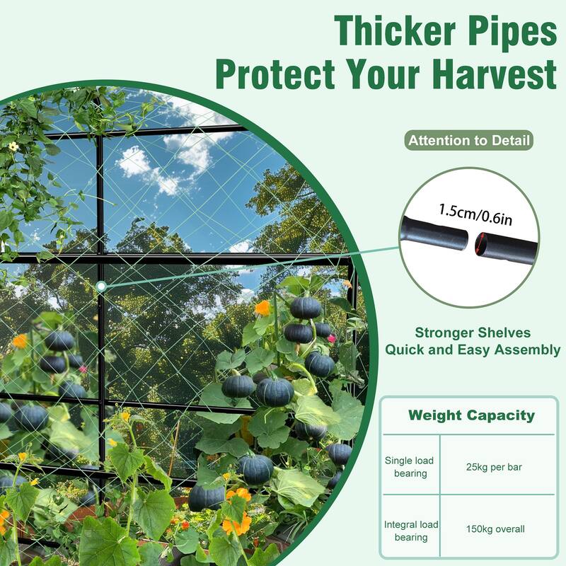 Large Metal Archway Arbor Plants Arch Trellis Garden Tunnel with Climbing Net