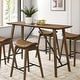 Furniture of America Nallin MidCentury Modern Walnut 59inch Wood Trestle Base Counter Height