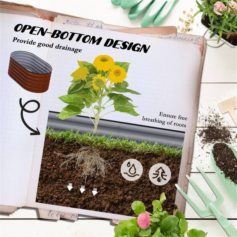 Galvanized Steel Raised Garden Bed with Modular Design