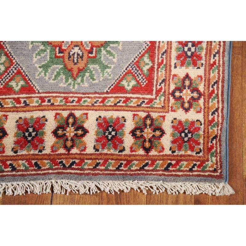 Geometric Kazak Accent Rug Handmade Traditional Wool Carpet - 2'0" x 3'0"