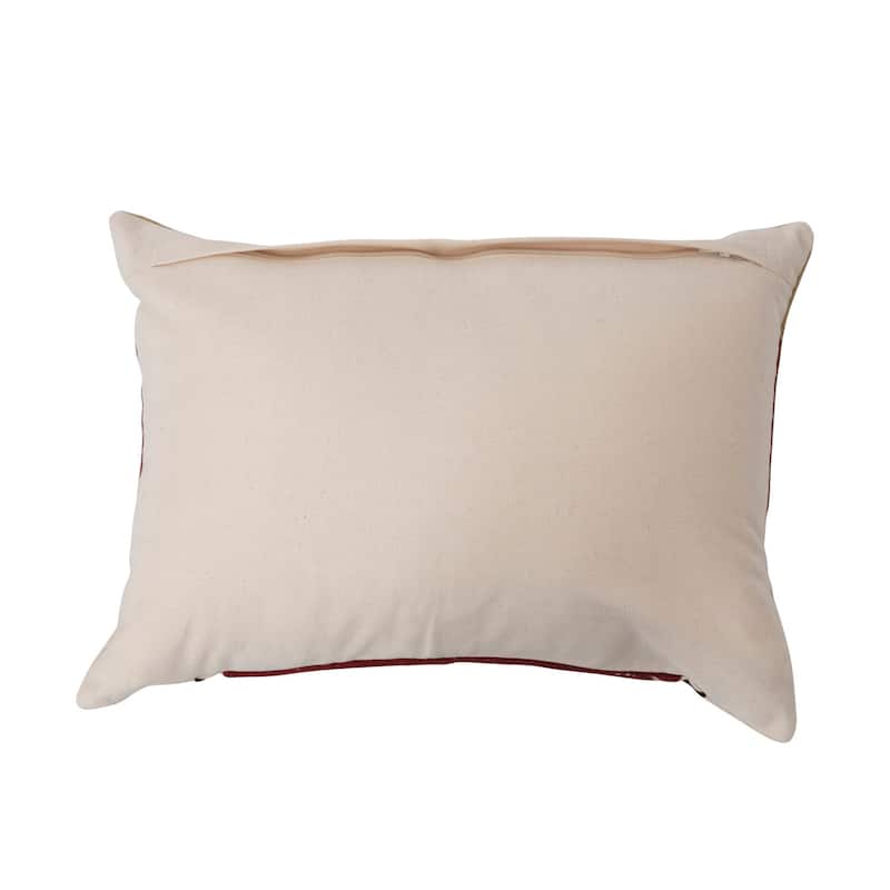 Cotton Embroidered Lumbar Pillow with Suzani Embroidery