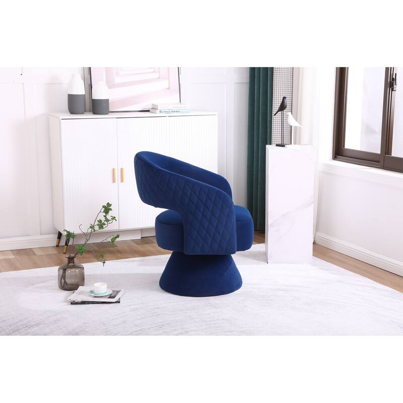 Swivel Accent Chair Armchair, Round Barrel Chair in Fabric for Living Room Bedroom
