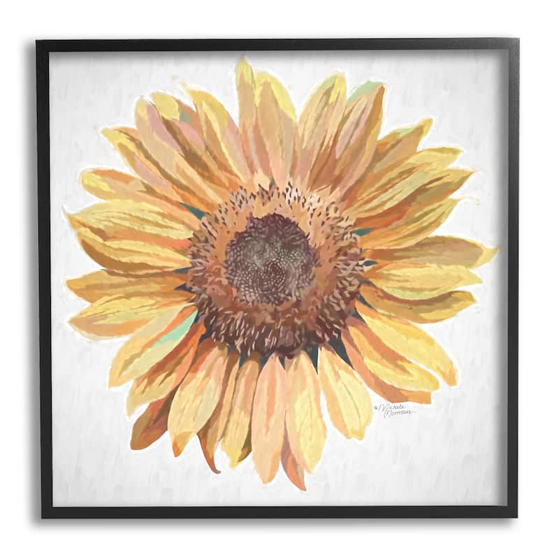 Stupell Vivid Yellow Sunflower Petals Aerial View Flower Framed Wall Art, Design by Michele Norman