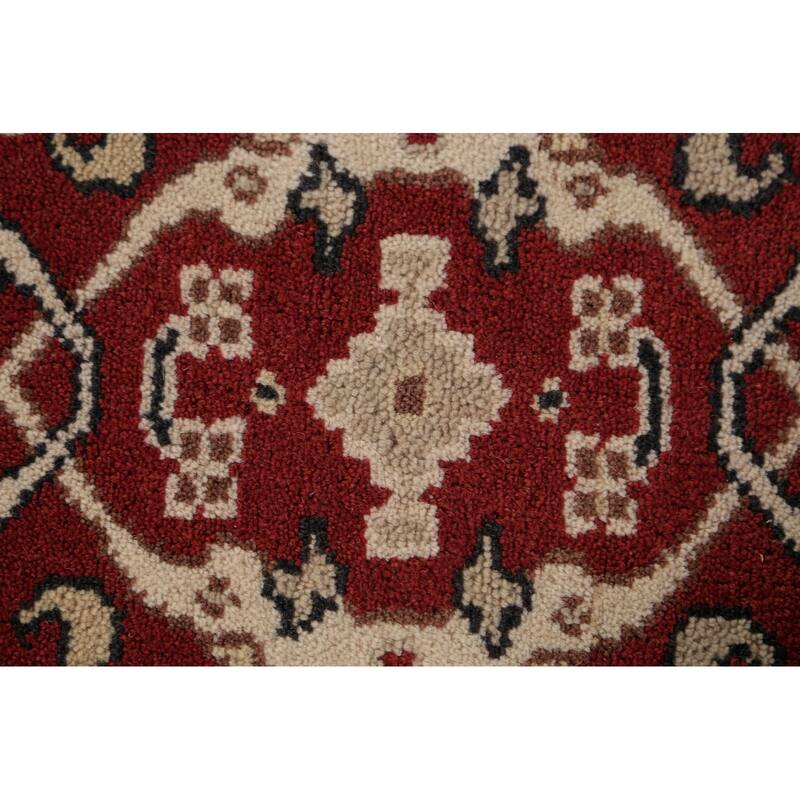 Red Oushak Indian Runner Rug Handmade Wool Carpet - 2'6"x 7'10"