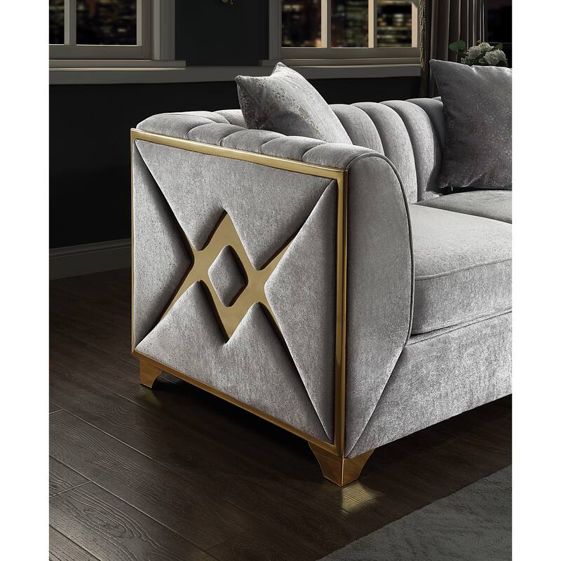 Modern Style Loveseat In Cream