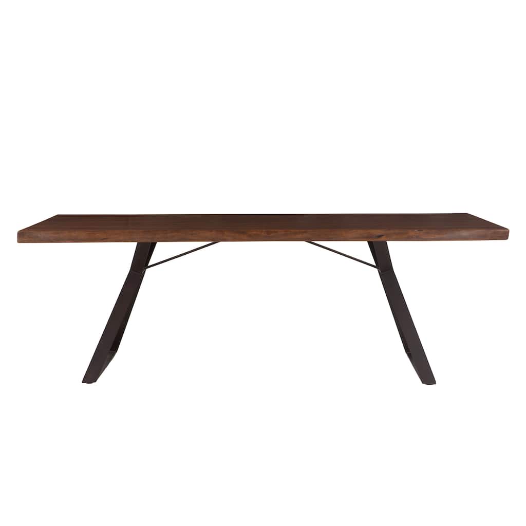 Nottingham 94-Inch Acacia Wood Dining Table in Walnut Finish - Brown
