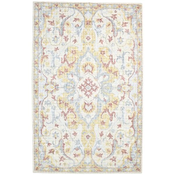 slide 1 of 9, One of a Kind Hand-Tufted Modern & Contemporary 5' x 8' Geometric Wool Grey Rug - 4'11"x8'0"