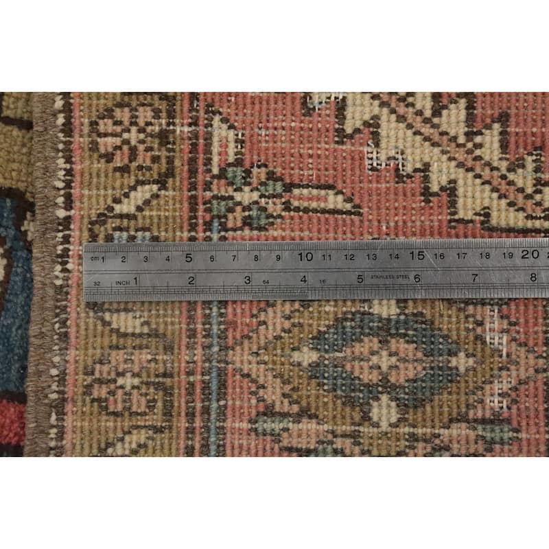 Hand Knotted Oriental 100% Wool Carpet Traditional Floral Navy Blue & Blues Heriz (serapi) Area Rug - 12' 3'' X 9' 9''