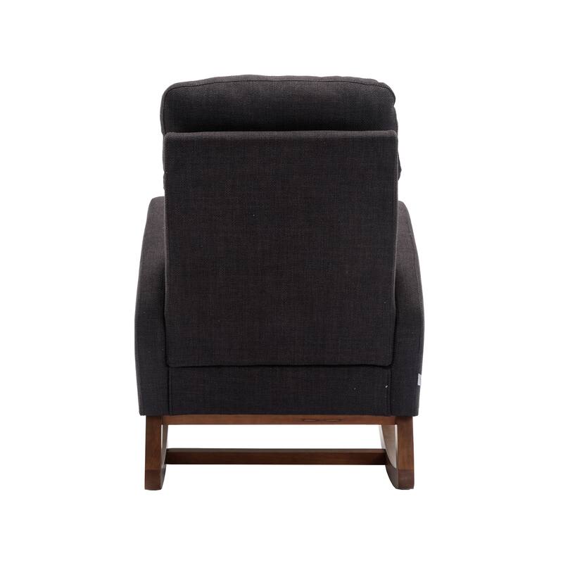 GDFStudio - Amelia Linen Upholstered Rocking Chair with Spacious Seat and Tall Back Design
