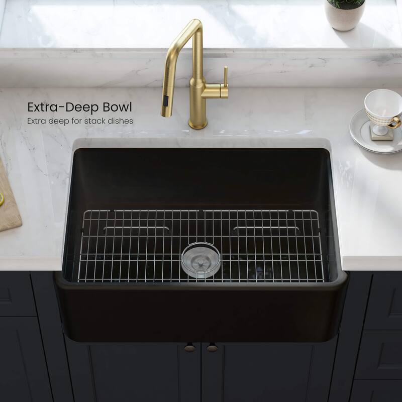 Pure 30" Fireclay Kitchen Farmhouse Apron Front Single Bowl Sink