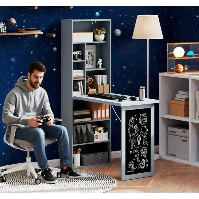 Fold-out Convertible Office Desk, Wall Mount Computer Desk