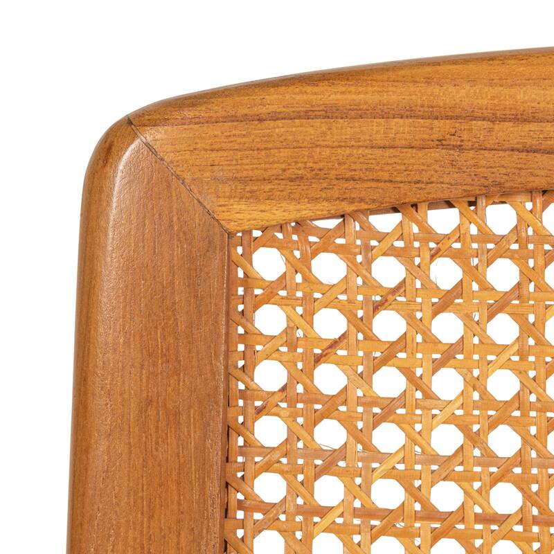 Mango Wood and Cane Dining Chairs, Set of 2