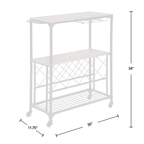 FirsTime & Co. Java Brackenhill Industrial Farmhouse Bar Cart, Wood Top, Metal Frame Bed Bath