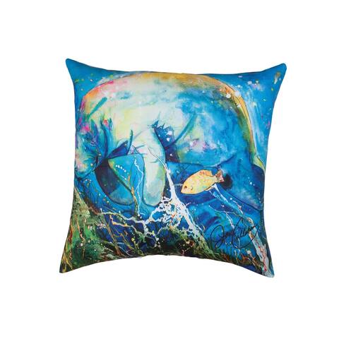 18" x 18" Manatee Barrier Reef Coastal Indoor/Outdoor Throw Pillow - 18 x 18