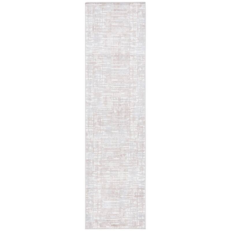 SAFAVIEH Bayside Machine Washable Neshka Modern Abstract Rug - 2'2" x 8' Runner - Beige/Ivory
