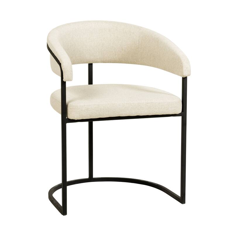 LeisureMod Aero Modern Upholstered Leather Dining Chair in Iron & Polyester, Accent Armchair for Home Kitchen Office