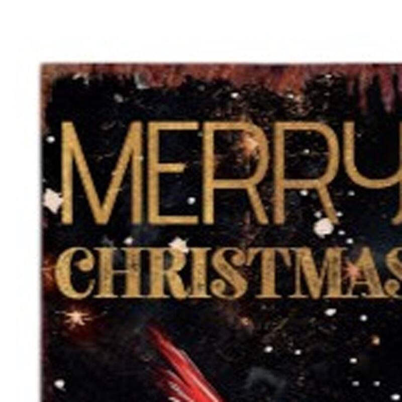 HomeRoots 42" Black And Red Solid Wood Merry Christmas Cardinal Garden Stake