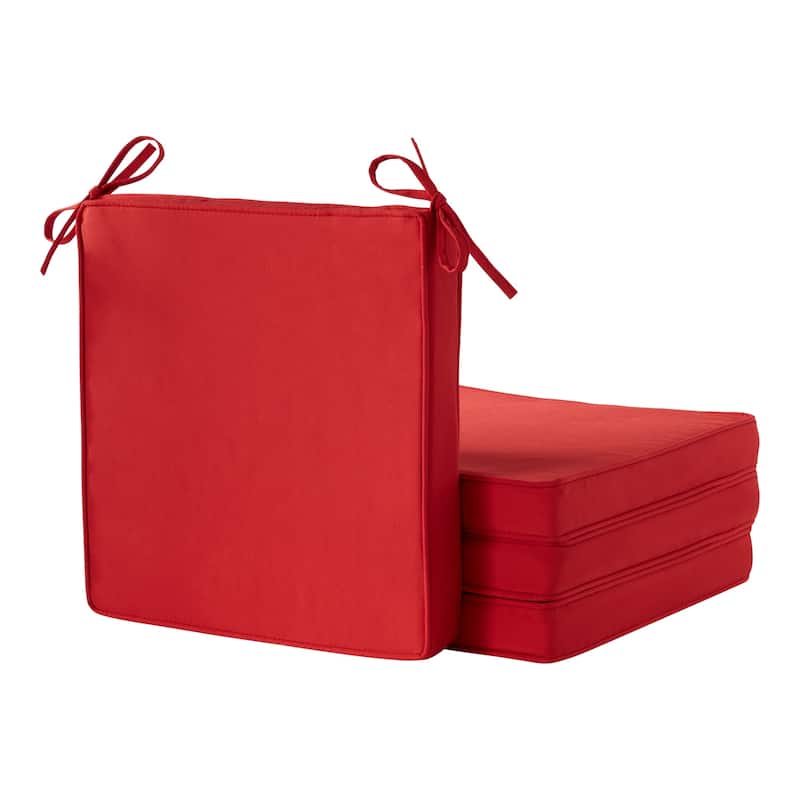 Greendale Home Fashions 18-Inch Square Outdoor Chair Pad (4-Pack) - Salsa